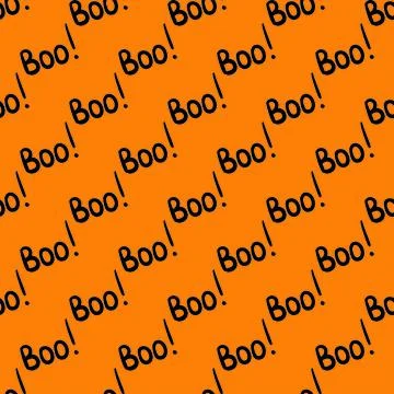 Cute hand drawn vector Halloween seamless pattern,orange doodle background. For Stock Illustration