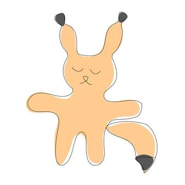 Cute hand drawn vector illustration with squirrel. Stock Illustration