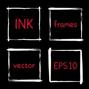 Cute hand made frames on black background Stock Illustration