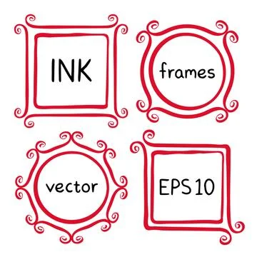 Cute hand made frames Illustrazione stock