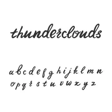 Cute hand written font in lowercase Stock Illustration
