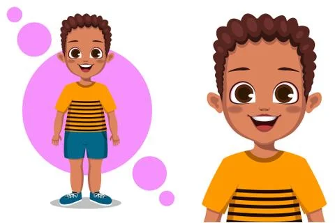 Cute happy boy kid vector illustration Stock Illustration
