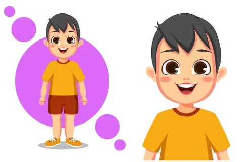 Cute happy boy vector illustration Stock Illustration