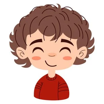 Cute happy boy on white background isolated. Back to school Trendy anime st.. Stock Illustration