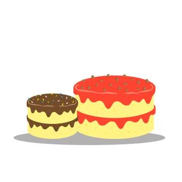 Cute happy delicious cake vector design Stock Illustration