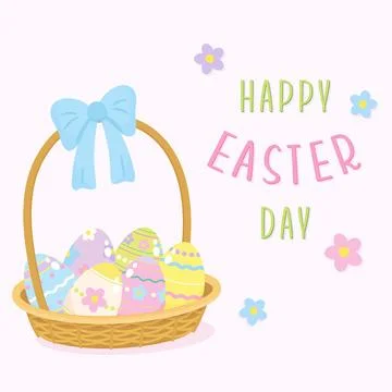 Cute happy easter day Stock Illustration
