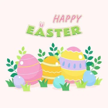 Cute happy easter Stock Illustration