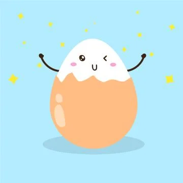 Cute happy egg characters vector design Stock Illustration