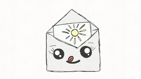 Cute Happy Envelope With Sunny Message Animation Stock Footage 341802264