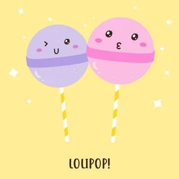 Cute happy lolipop candy vector design Stock Illustration