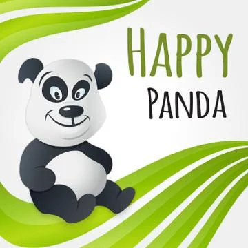 Cute happy panda character Stock Illustration