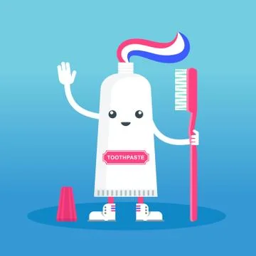 Cute happy smiling toothpaste Stock-Illustration