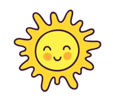 Cute happy sun.  Stock Illustration