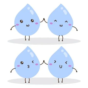 Cute happy water drop vector design Stock Illustration