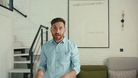 Cute happy young man dancing at home living room enjoy life funny dancer crazy Stock Footage 132540522