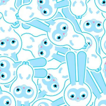 Cute Hare baby pattern seamless. Cartoon rabbit child background. kawaii bunn Stock Illustration