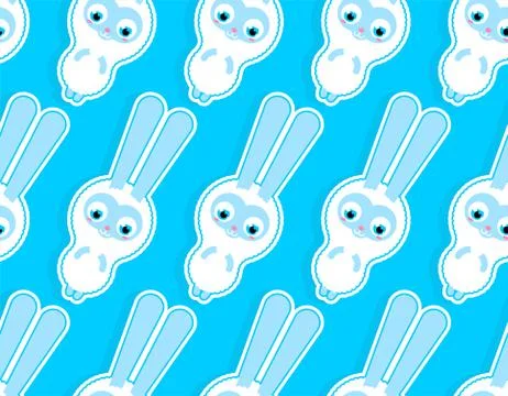 Cute Hare baby pattern seamless. Cartoon rabbit child background. kawaii bunn Stock Illustration