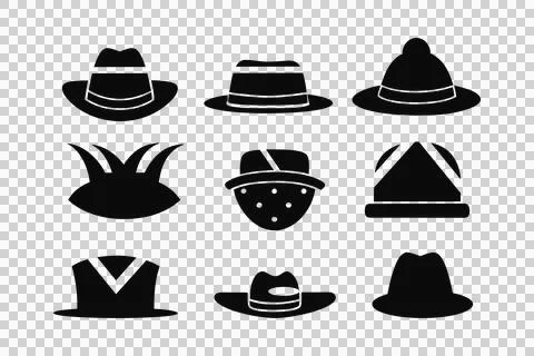 Cute hat icons set design 스톡 일러스트