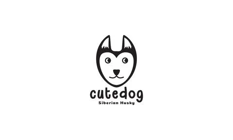Cute head dog unique shape logo vector icon illustration design Stock Illustration