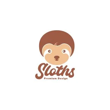 Cute head face animal sloth logo symbol icon vector graphic design illustra.. Stock Illustration