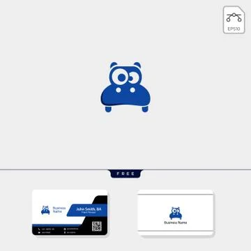 Cute head hippo logo template vector illustration and inspiration, free busin Stock Illustration