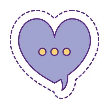 Cute heart bubble patch line and fill style icon vector design 스톡 일러스트