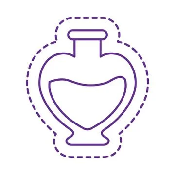 Cute heart flask patch line style icon vector design Illustrazione stock