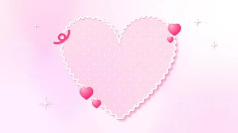 Cute Heart Frame Wallpaper with Soft Pink Gradient Stock Illustration