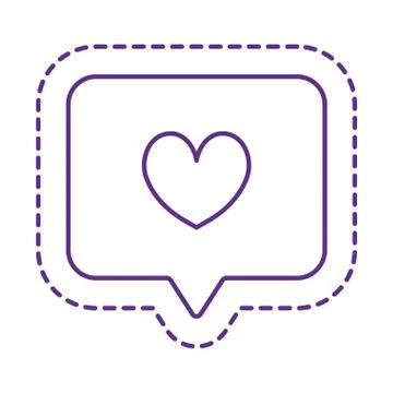 Cute heart inside bubble patch line style icon vector design イラスト素材