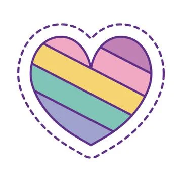 Cute heart patch line and fill style icon vector design Stock Illustration