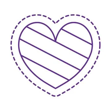Cute heart patch line style icon vector design Illustrazione stock