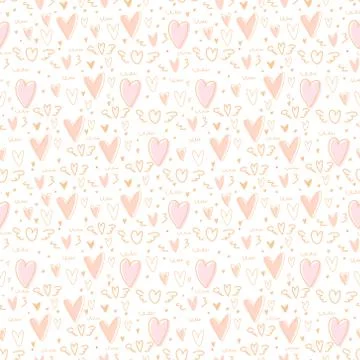 Cute heart seamless pattern background. Vector illustration. Stock Illustration