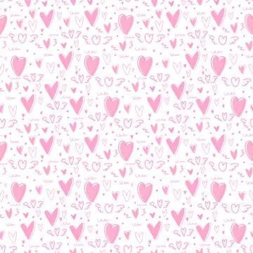 Cute heart seamless pattern background. Vector illustration. Stock Illustration