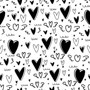 Cute heart seamless pattern background. Vector illustration. Stock Illustration