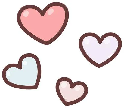 Cute Heart Set 스톡 일러스트
