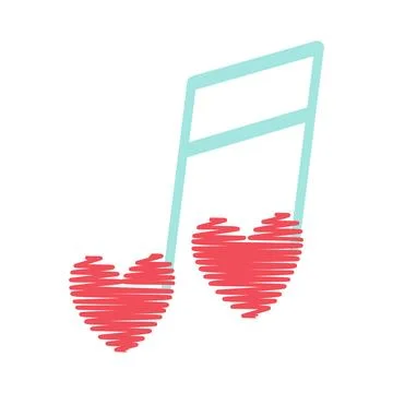 Cute Heart Shaped notes. Simple Hand Drawn Vector Illustration for Valentines Stock Illustration