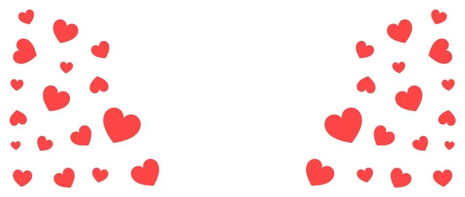 Cute hearts frame background. Vector illustration. Stock Illustration