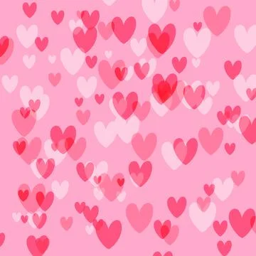 Cute hearts pattern background with red hearts for Valentines Day poster, c.. Illustrazione stock