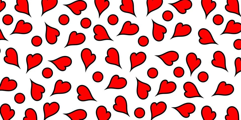 Cute hearts pattern vector illustration. Valentine's Day background. Illustrazione stock