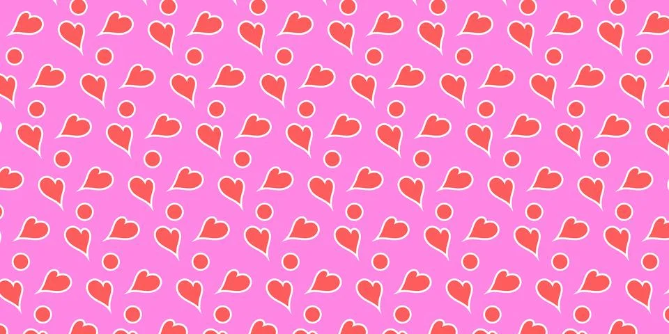 Cute hearts pattern vector illustration. Valentine's Day background. Stock Illustration