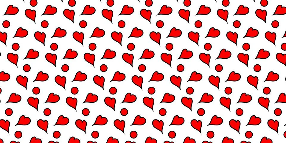 Cute hearts pattern vector illustration. Valentine's Day background. Illustrazione stock
