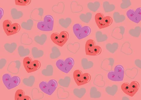 Cute hearts pink pattern Stock Illustration