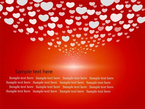 Cute hearts on red background Illustrazione stock