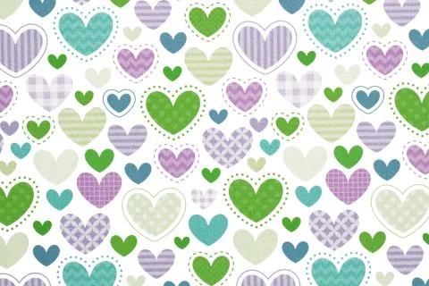 Cute hearts seamless pattern Stock Photos
