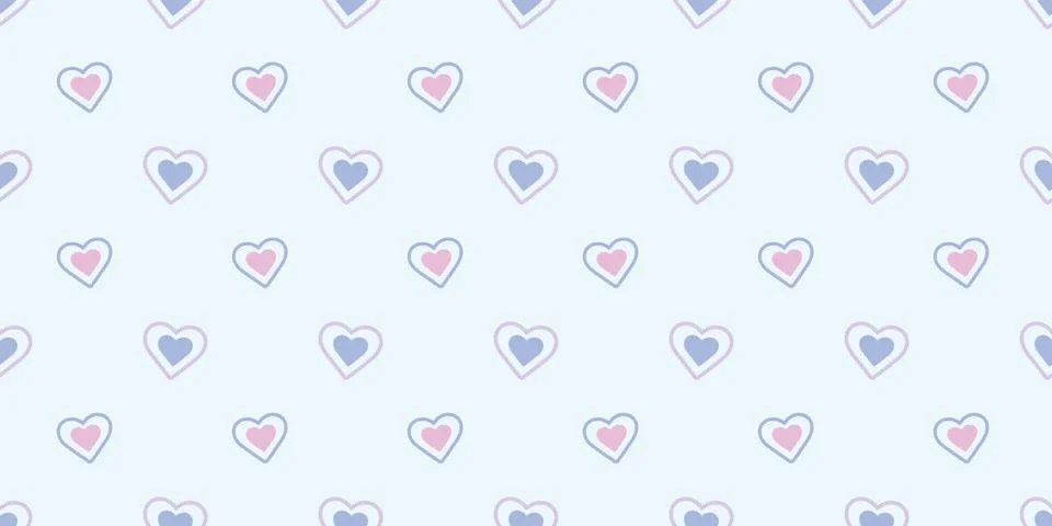 Cute hearts seamless pattern vector background Illustrazione stock