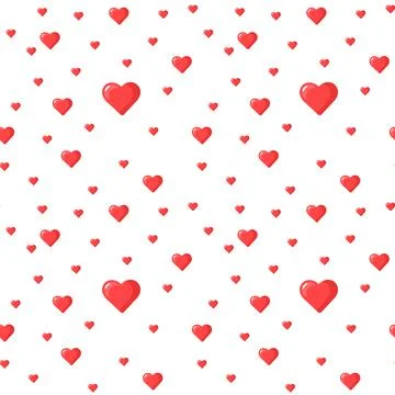 Cute hearts seamless vector pattern. Valentines day background. Flat design e Illustrazione stock