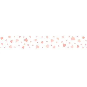 Cute hearts seamless vector pattern. Valentines day border. Flat design endle Stock Illustration