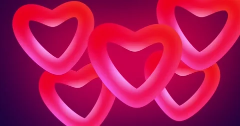 Cute hearts wiggling on blue background 4k Stock Footage 148205652