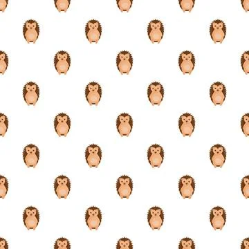 Cute hedgehog animals forming a seamless pattern Stock Illustration