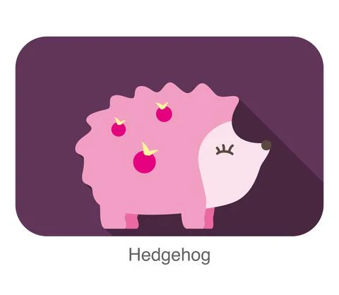 Cute Hedgehog cartoon, Vector Illustrazione stock